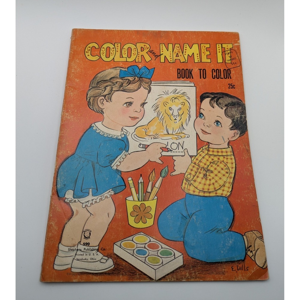 Vintage Color Name It Book To Color Stephens Publishing 1965 Coloring‎ Children
